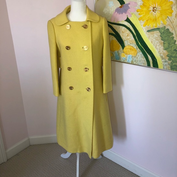 Garfinkles Jackets & Blazers - Vintage Yellow Wool Jackie O Coat HOST PICK